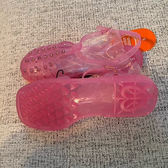 Wonder Nation Girl's Crystal Jelly Sandal Sz 5 - Picture 6 of 11